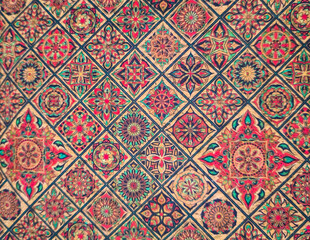 Colorful vintage seamless pattern with floral elements. Seamless pattern. Vintage decorative elements. Hand drawn background. Islam, Arabic, Indian, motifs. Perfect for printing