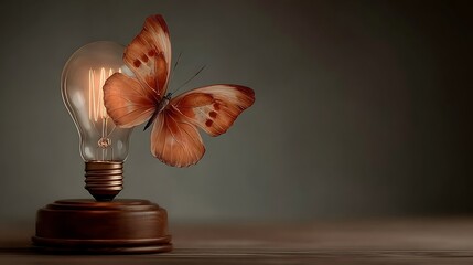 Butterfly  Edison Bulb Idea with Inspiration, and Nature.