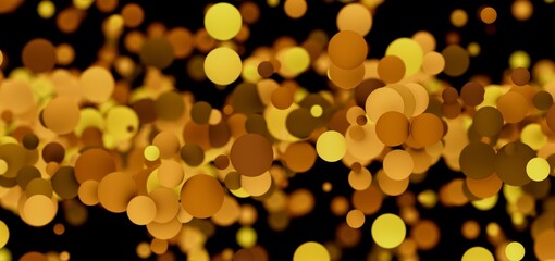 Shimmering gold and brown circles on black.  Perfect for luxury, celebration, or abstract designs.