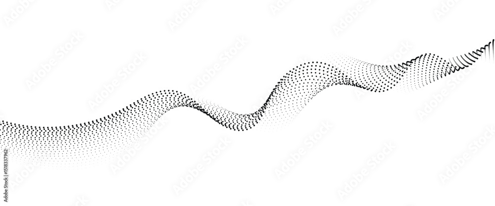 Aufkleber Flowing Dot Wave halftone gradient pattern on transparent background