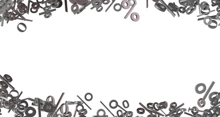 3d Sales icons floating in the air 3D rendering