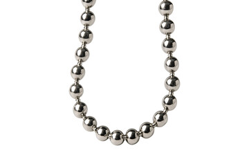 Obraz premium Close-Up of Metal Ball Chain on White Background