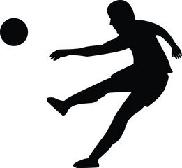 Soccer Silhouette Icon – Athletic Football Player Symbol