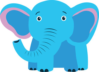 Blue elephant baby elephant clipart graphic art cartoon illustration 