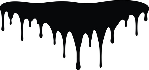black dripping paint silhouette vector illustration