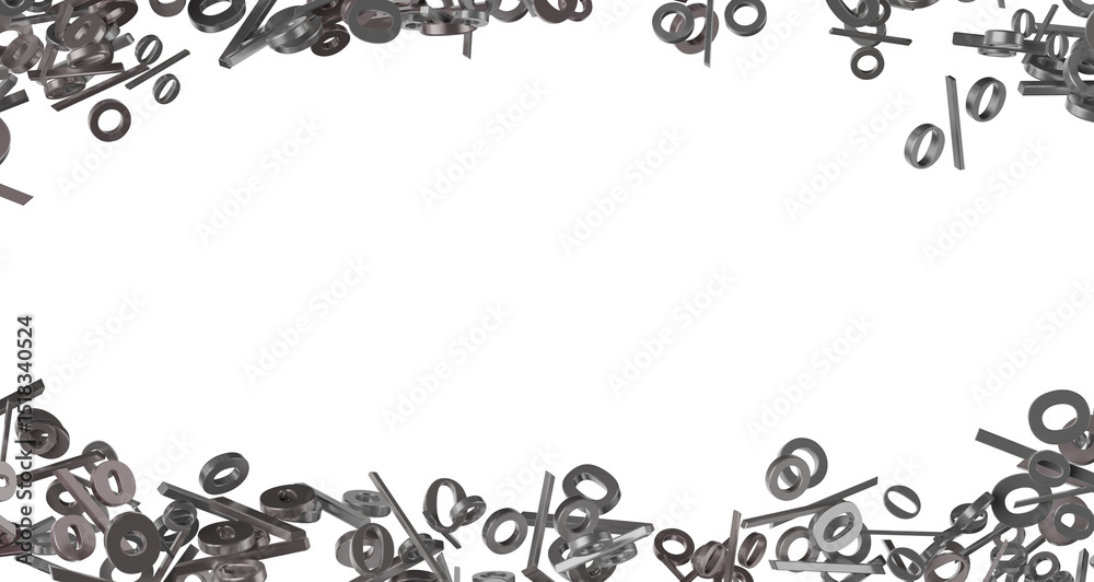 Poster 3d Sales icons floating in the air 3D rendering transparent PNG