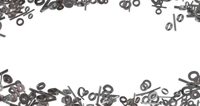 3d Sales icons floating in the air 3D rendering transparent PNG