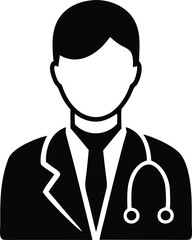 doctor stethoscope medical evict flat icon vector