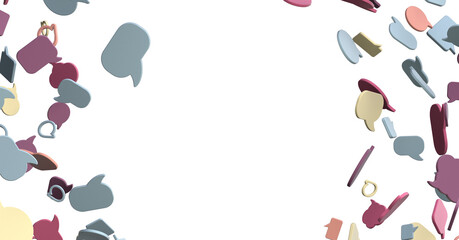 touching 3D rendering flying email icon with his fin