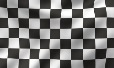 Vector Waving Checkered Racing Flag Background