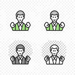 set of business people