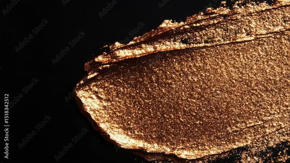 Poster close-up of gold paint with intricate details and texture