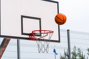 basketball hoop and ball