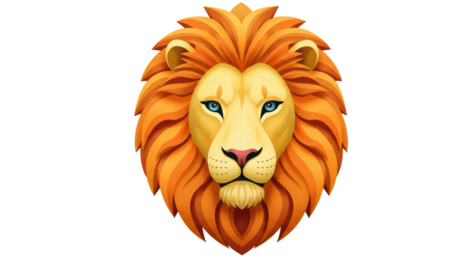 Isolated lion head illustration