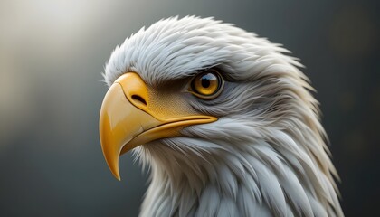 Obraz premium Detailed Portrait of a Majestic Bald Eagle: Symbol of American Freedom and Power