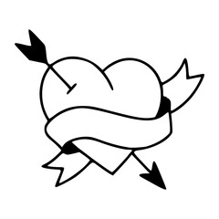 classic love tattoo style vector