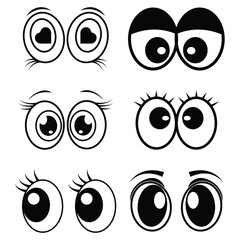 Cartoon eyes icon vector set. Different expression for cartoon eyes. Vector illustration. 
