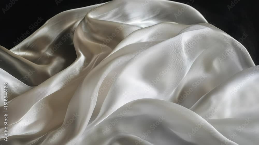 Poster Close-up shot of a white cloth on a dark background, perfect for using as a texture or background in your design