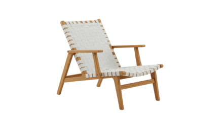 Isolated White Woven Lounge Chair