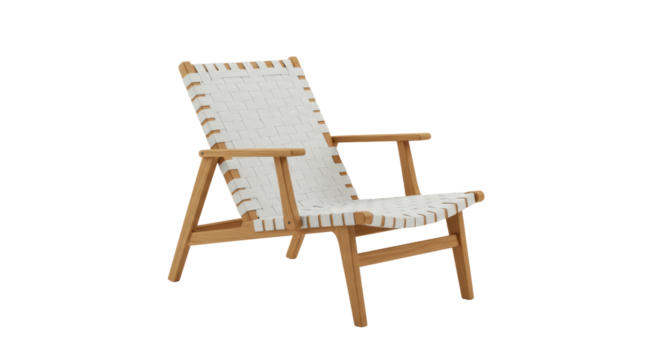 Isolated White Woven Lounge Chair