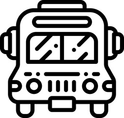 Bus Front View Outline Icon