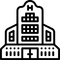 Hotel Building Online  Icon