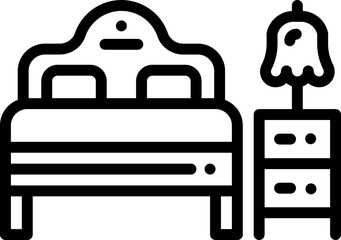 Cozy Bedroom with Lamp Online  Icon