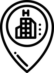 Hotel Location Pin Online  Icon