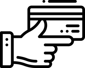 Hand Holding Credit Card Online  Icon