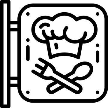 Restaurant Sign Online  Icon