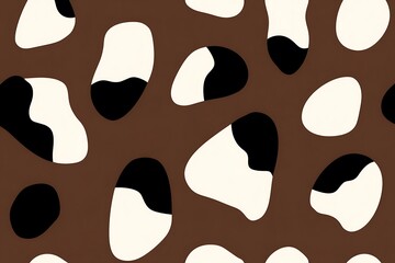 Abstract organic shapes brown and white