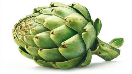 Obraz premium Fresh artichoke vegetable lying on white background