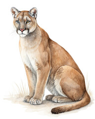 Obraz premium Watercolor illustration Lynx on white background