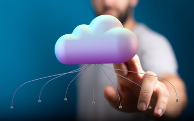 High-quality image depicting cloud computing, data security, and network connectivity.