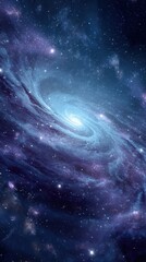 Majestic spiral galaxy rotating in deep space with stars and nebulae