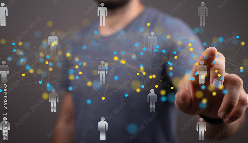 Poster Visual representation of a global network, illustrating connections and collaborations.
