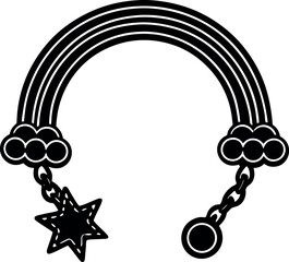 Rainbow Charm Bracelet in Chrome Finish Shallotte on white background