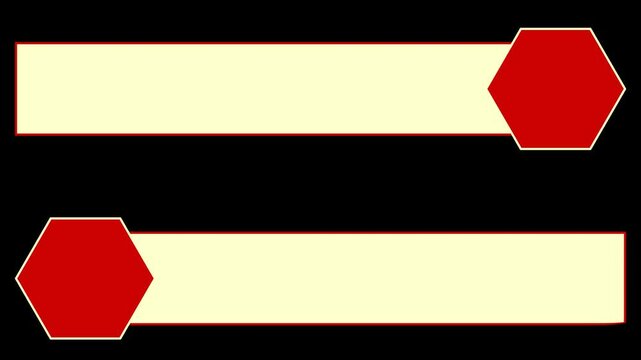 4K Lower Third Ribbon Animation  Clean Red  Cream Banner with Alpha Channel,Inscription plate