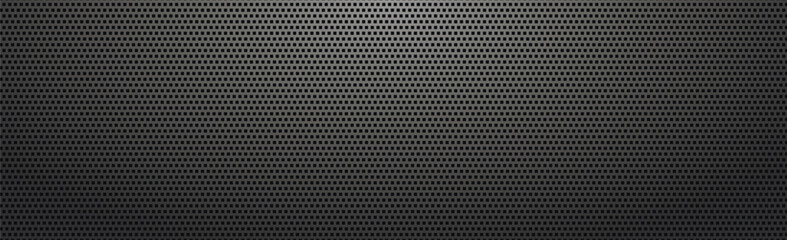 Panoramic texture of black and gray carbon fiber - Vector illustration