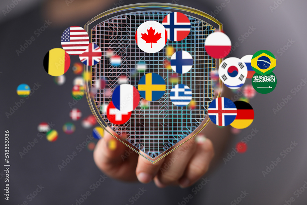 Aufkleber secure your data with our global network. protecting international information.