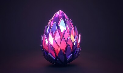 Crystal Dragon Egg, Fantasy, Dark Background, Decoration