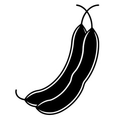 Green Beans Flat line art vector Icon