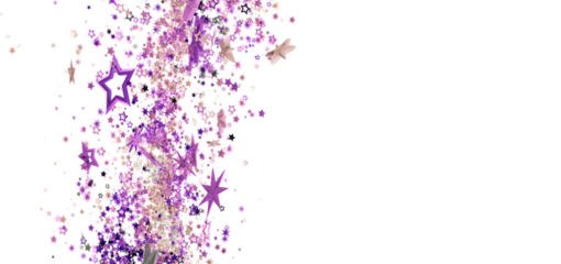 Sparkling stars, festive background, purple pink glitter, celebratory design.