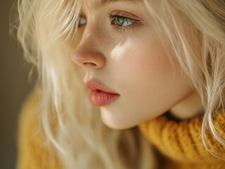 Naklejka premium woman with blonde hair 