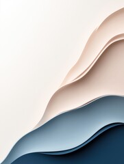 Naklejka premium Abstract layered waves in blue and beige tones