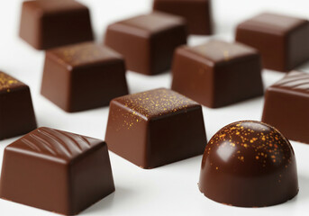 Chocolate bars with white background