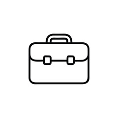 Minimalist Silhouette Briefcase Icon in Black Line Style Isolated on White Background for Business and Office Graphic Design