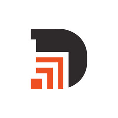 Abstract Initial Letter D Logo Design.