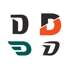 Set of Abstract Initial Letter D Logo Design.