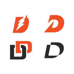 Set of Abstract Initial Letter D Logo Design.